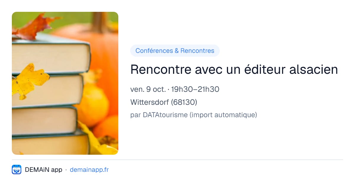 Rencontre avec un éditeur alsacien — Wittersdorf