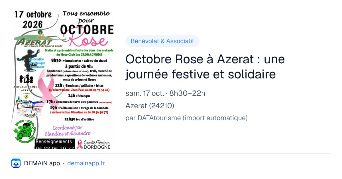 Octobre Rose à Azerat : une journée festive et solidaire — Azerat