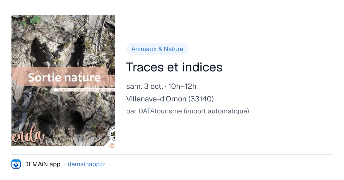 Traces et indices — Villenave-d'Ornon