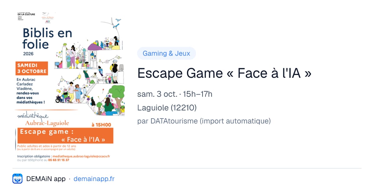 Escape Game « Face à l'IA » — Laguiole