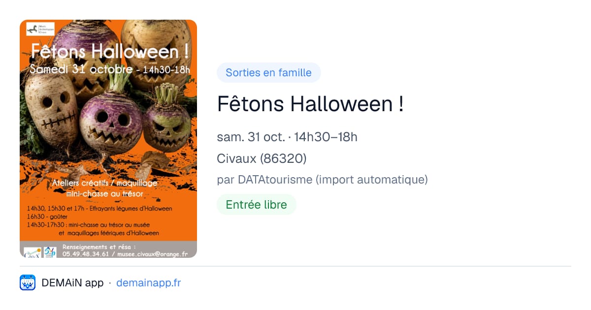 Fêtons Halloween ! — Civaux