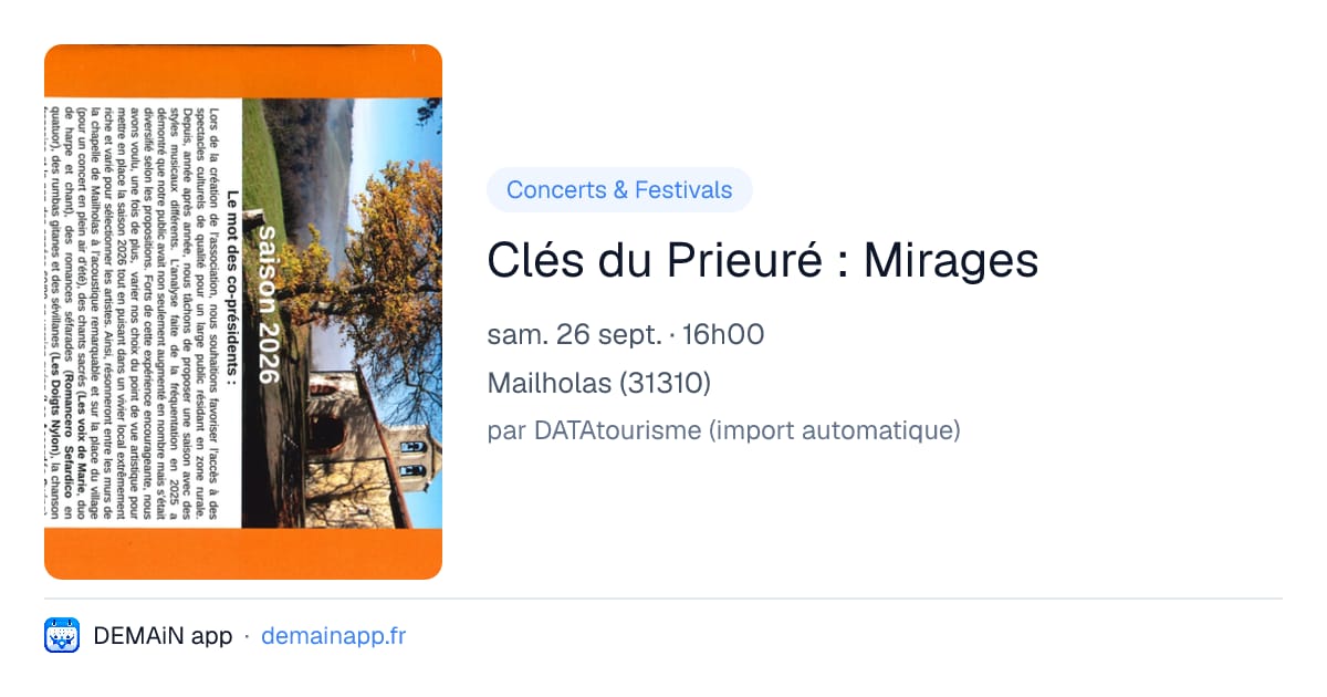 Clés du Prieuré : Mirages — Mailholas