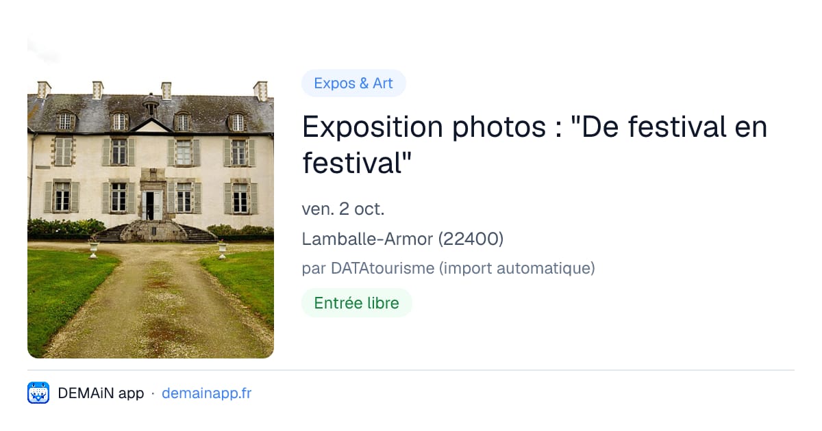 Exposition photos : "De festival en festival" — Lamballe-Armor