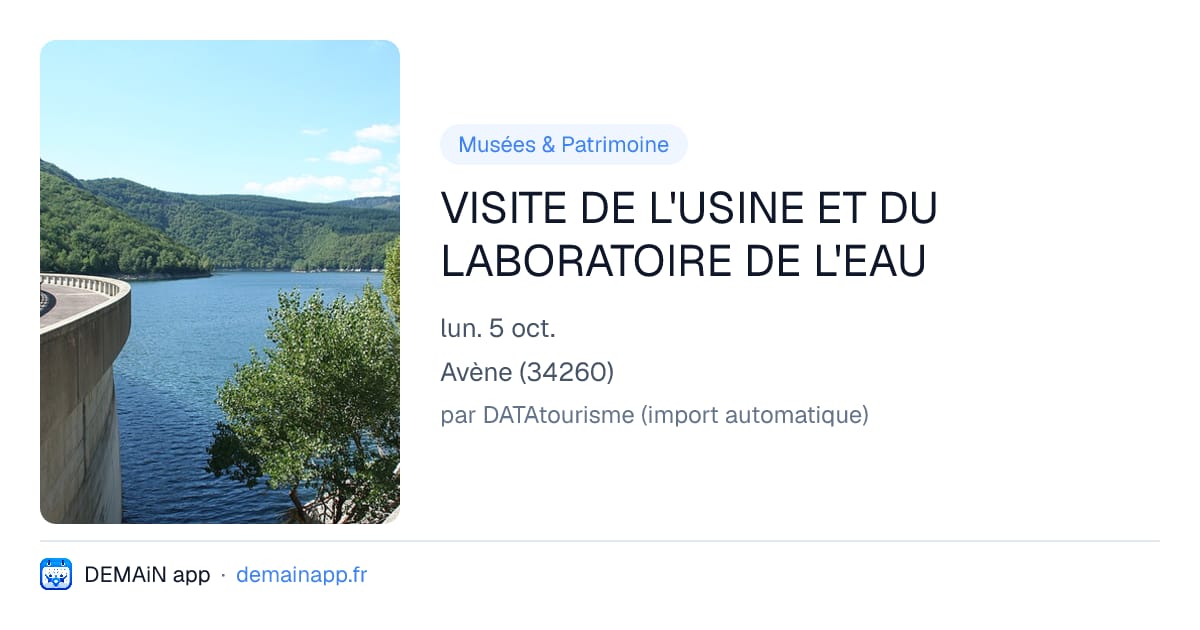 VISITE DE L'USINE ET DU LABORATOIRE DE L'EAU — Avène