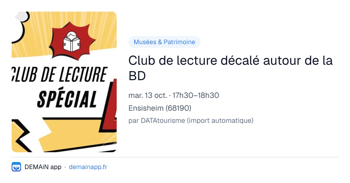 Club de lecture décalé autour de la BD — Ensisheim