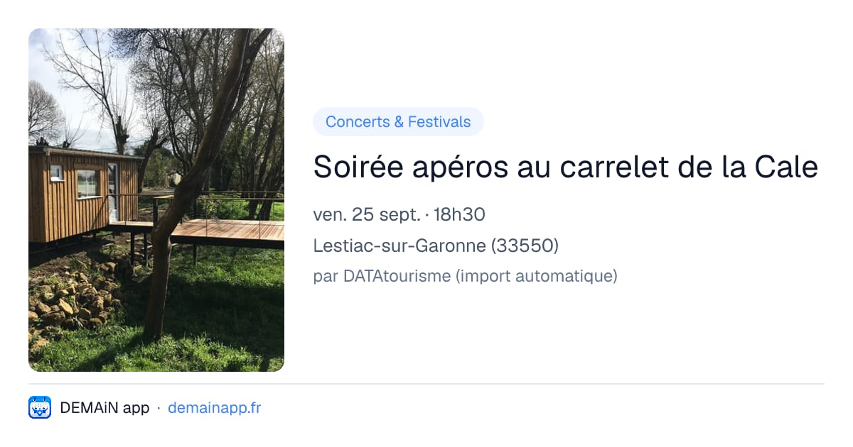 Soirée apéros au carrelet de la Cale — Lestiac-sur-Garonne
