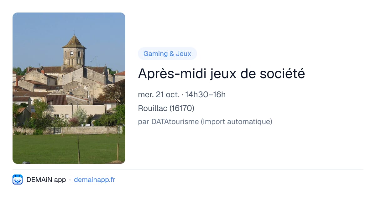 Après-midi jeux de société — Rouillac