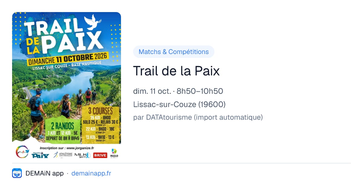 Trail de la Paix — Lissac-sur-Couze