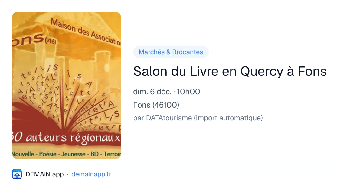 Salon du Livre en Quercy à Fons — Fons