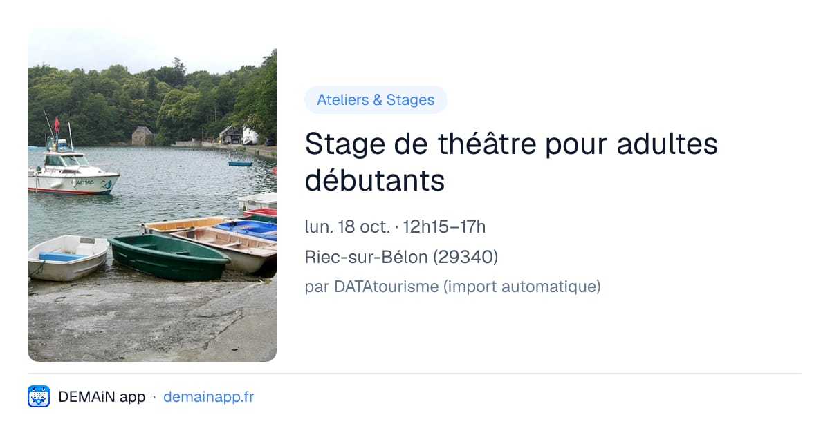 Stage de théâtre pour adultes débutants — Riec-sur-Bélon