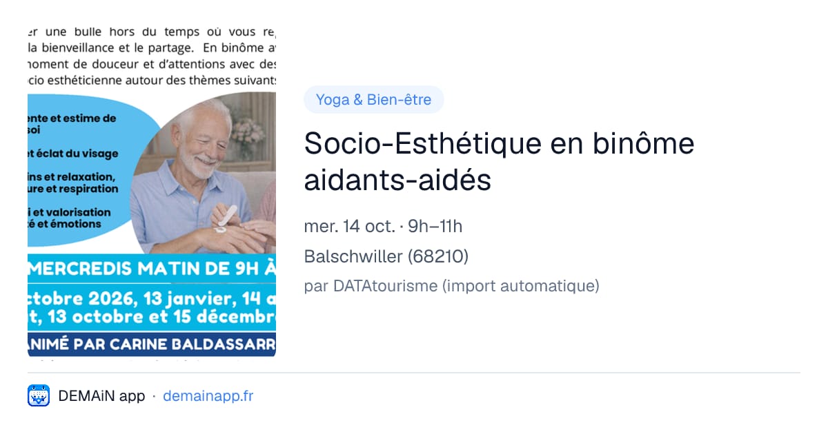 Socio-Esthétique en binôme aidants-aidés — Balschwiller