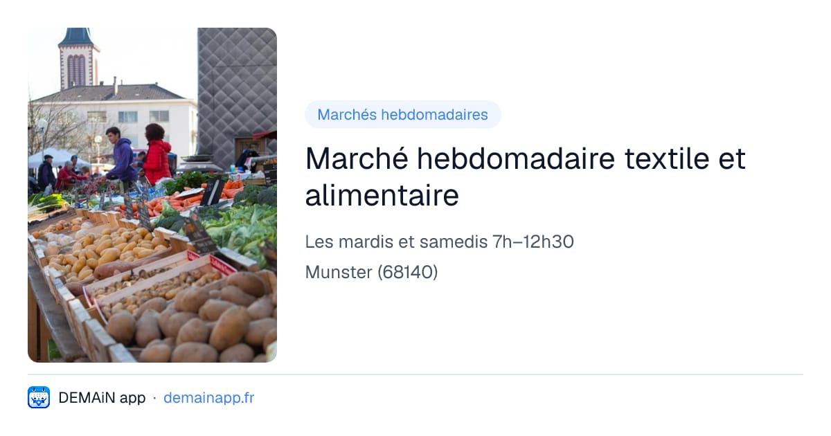 Marché hebdomadaire textile et alimentaire — Munster