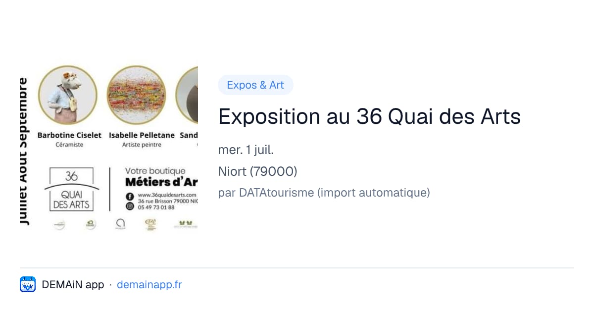 Exposition au 36 Quai des Arts — Niort