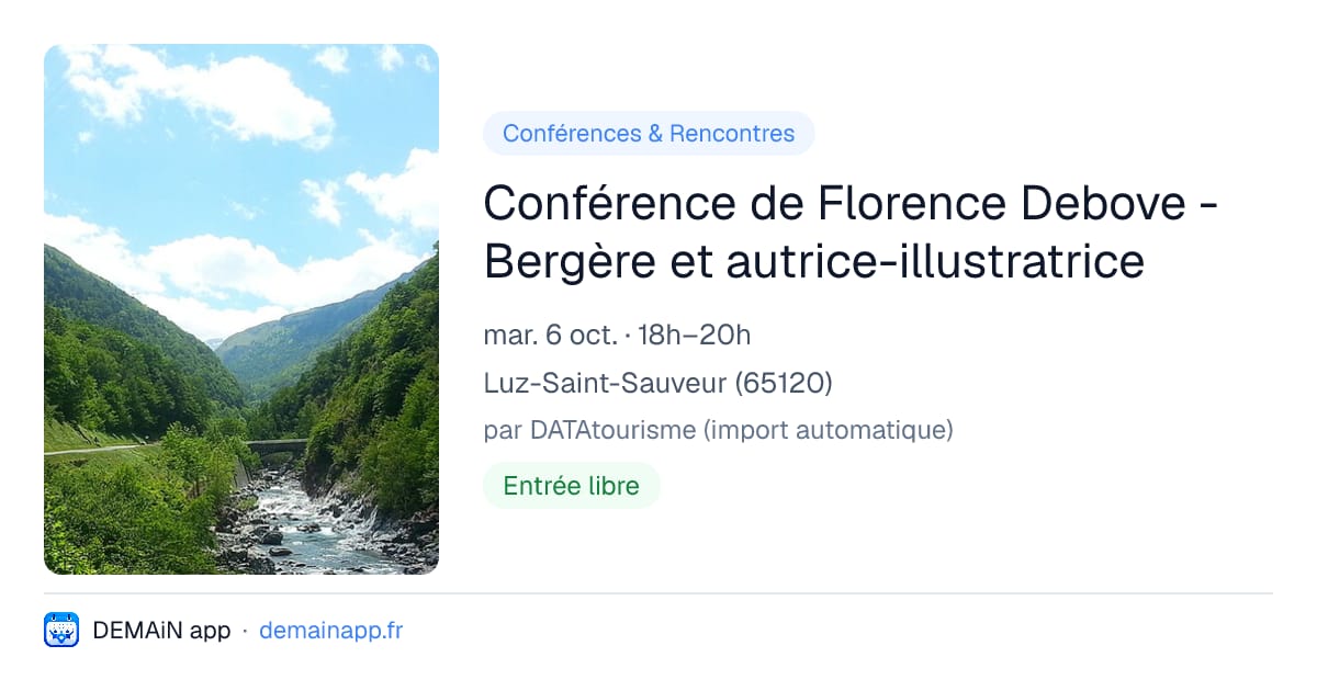 Conférence de Florence Debove - Bergère et autrice-illustratrice — Luz-Saint-Sauveur