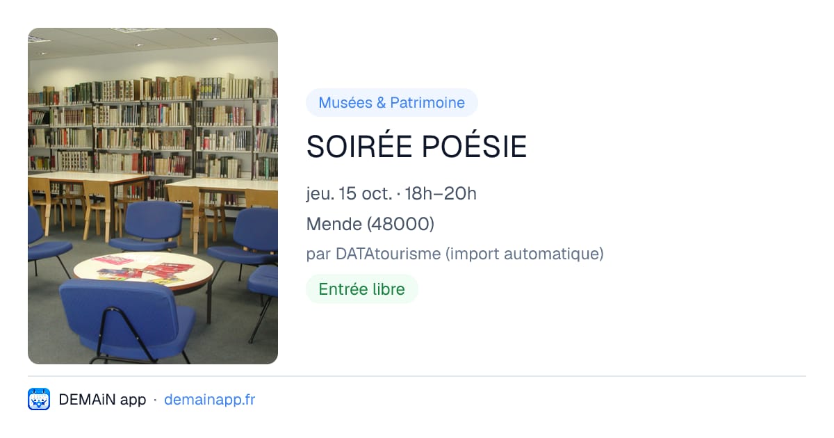 SOIRÉE POÉSIE — Mende