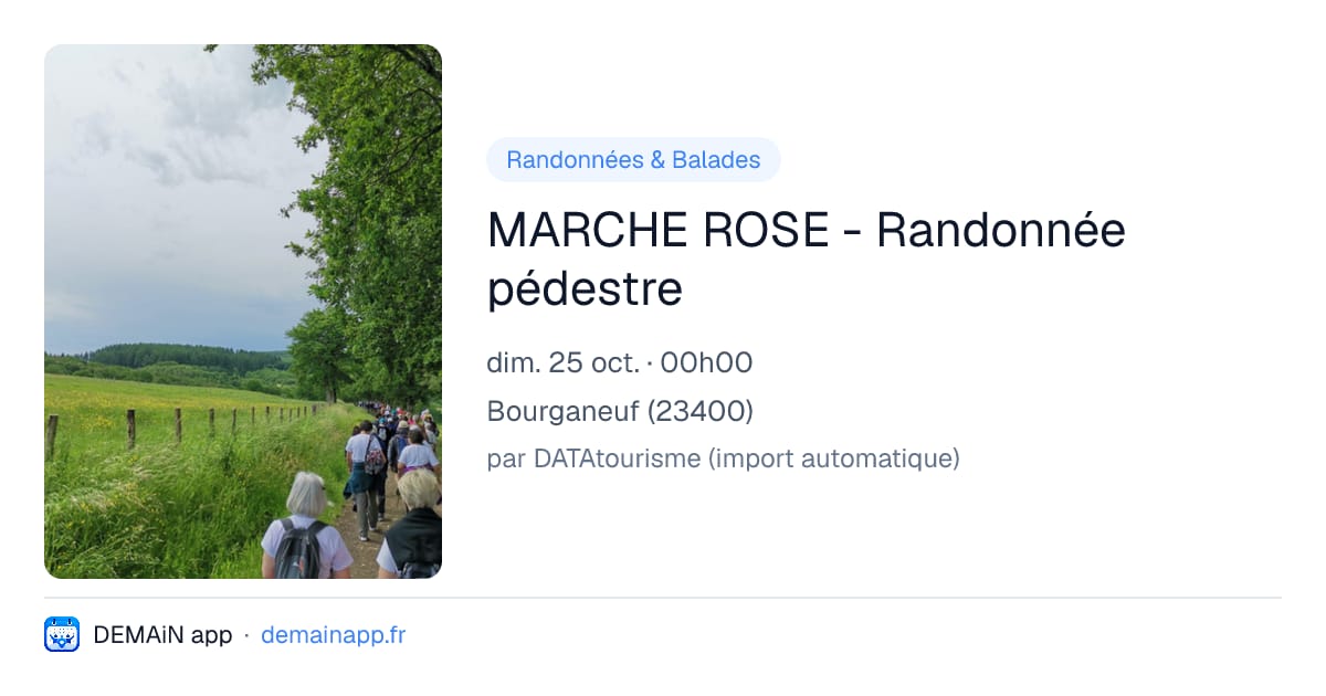 MARCHE ROSE - Randonnée pédestre — Bourganeuf