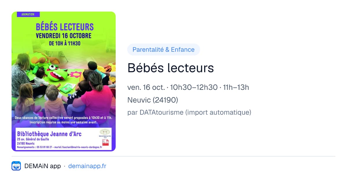 Bébés lecteurs — Neuvic