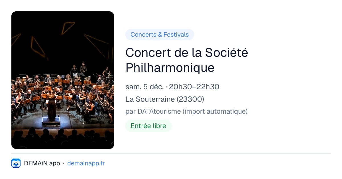 Concert de la Société Philharmonique — La Souterraine