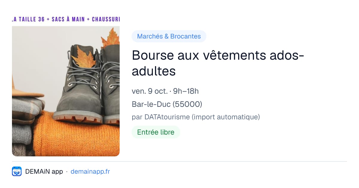 Bourse aux vêtements ados-adultes — Bar-le-Duc