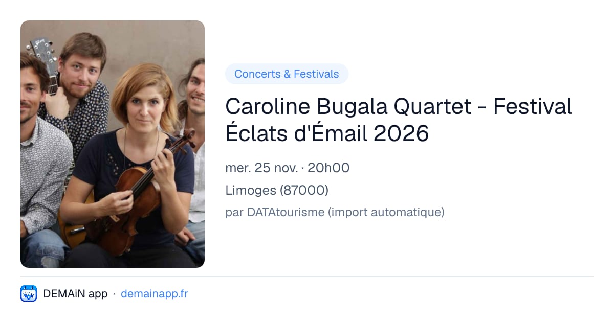 Caroline Bugala Quartet - Festival Éclats d'Émail 2026 — Limoges