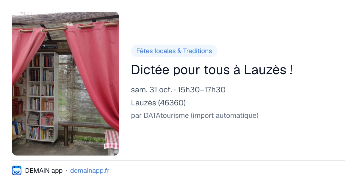 Dictée pour tous à Lauzès ! — Lauzès