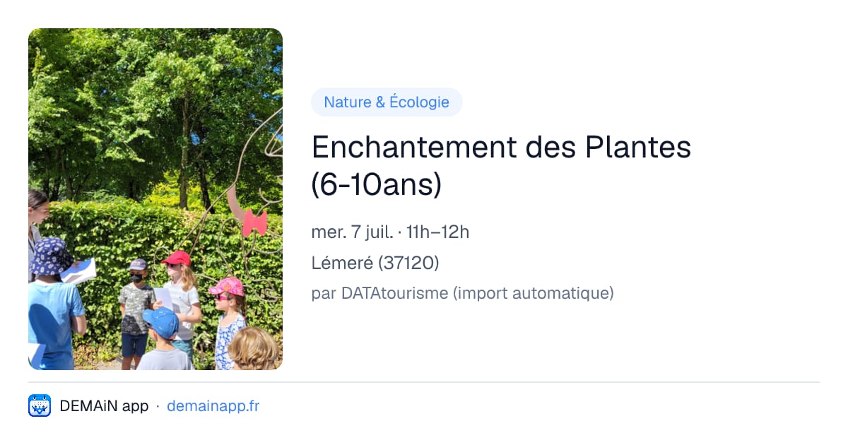 Enchantement des Plantes (6-10ans) — Lémeré