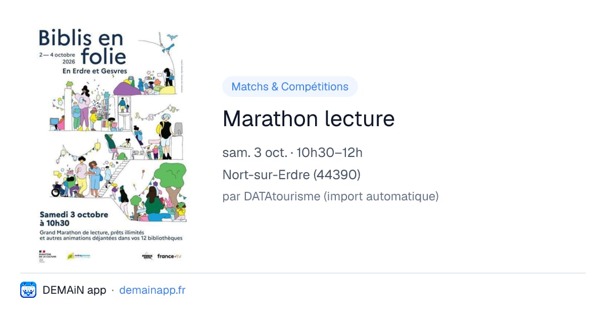 Marathon lecture — Nort-sur-Erdre