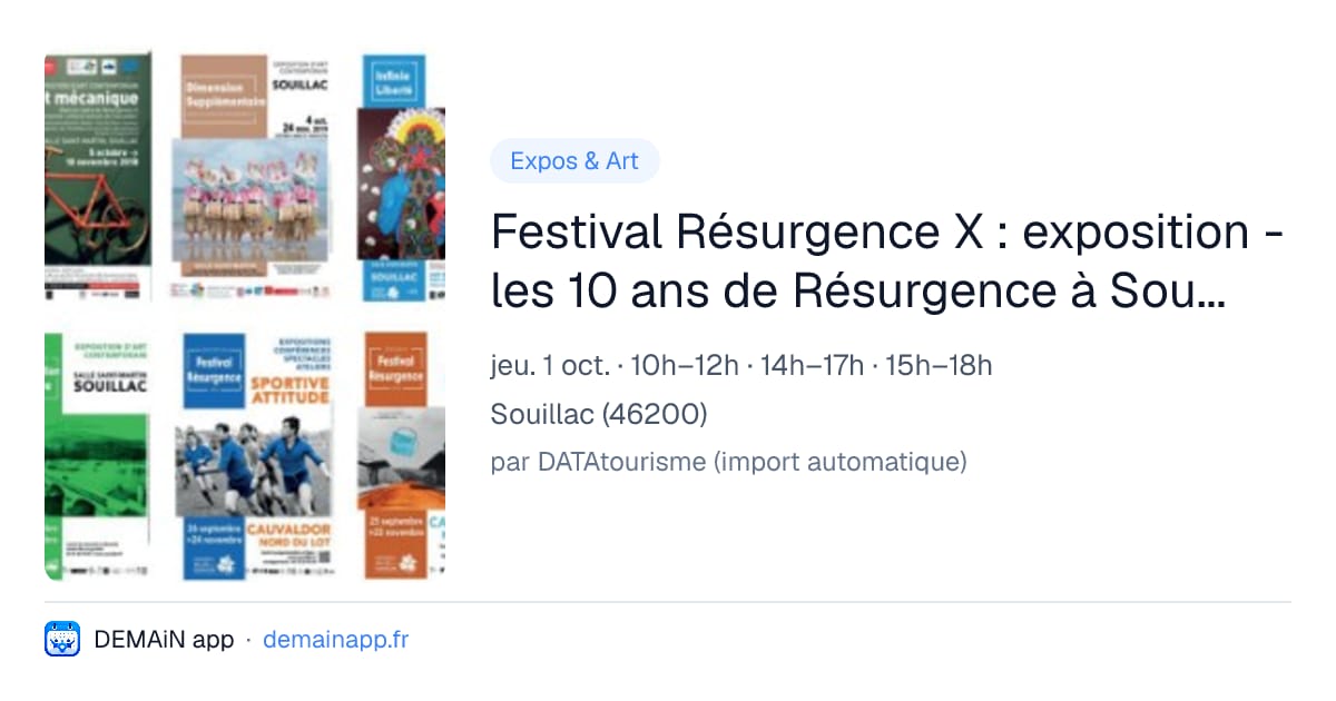 Festival Résurgence X : exposition - les 10 ans de Résurgence à Souillac — Souillac