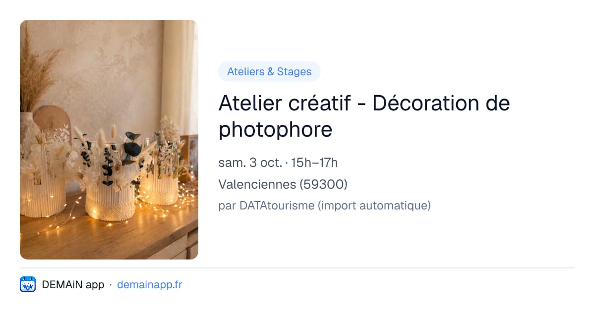 Atelier créatif - Décoration de photophore — Valenciennes