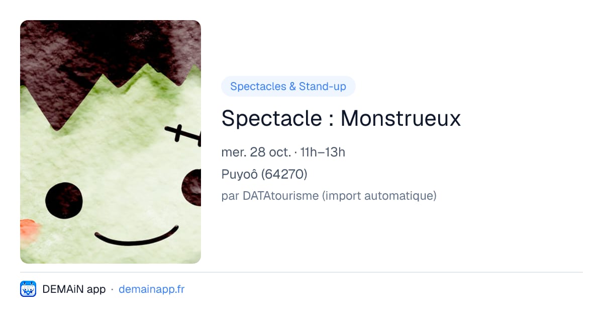 Spectacle : Monstrueux — Puyoô
