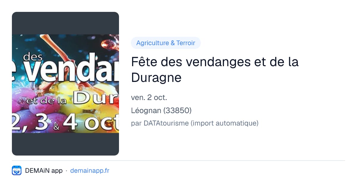 Fête des vendanges et de la Duragne — Léognan