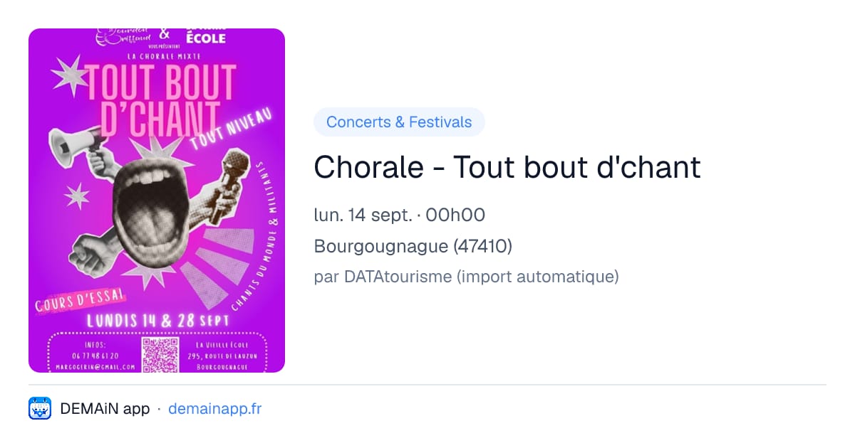 Chorale - Tout bout d'chant — Bourgougnague