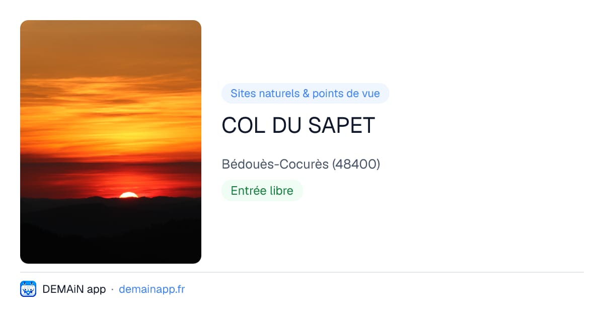 COL DU SAPET — Bédouès-Cocurès