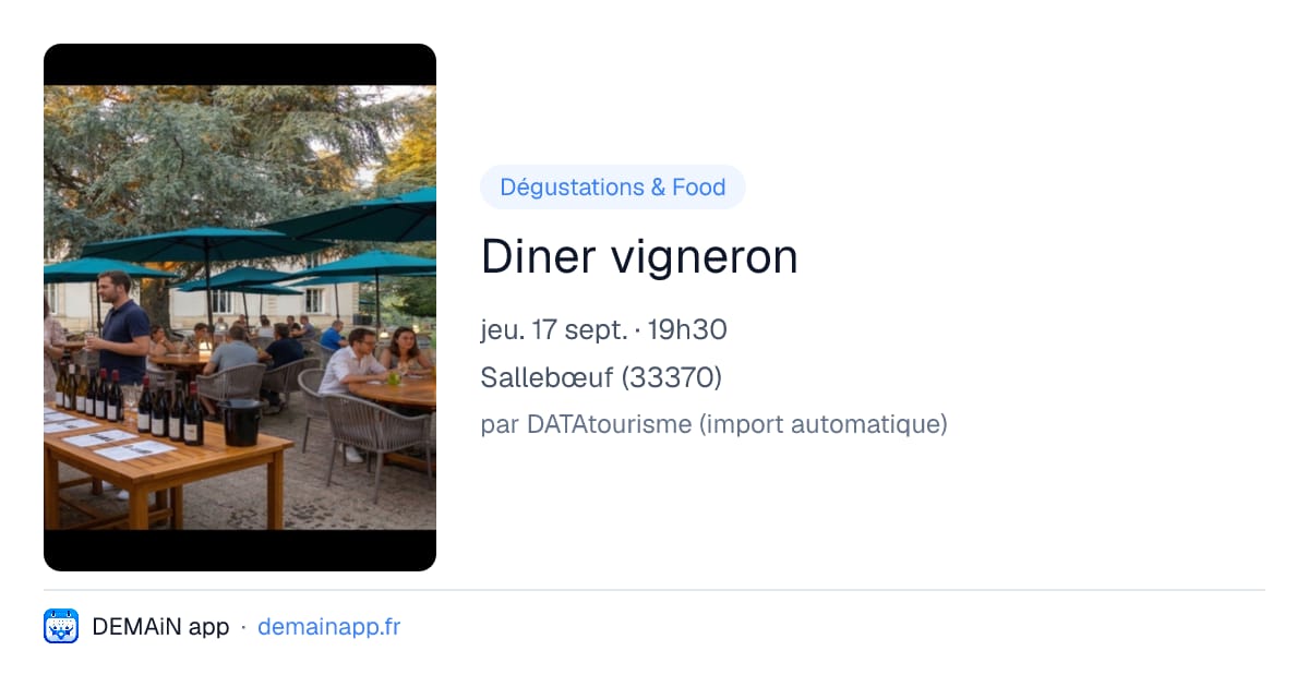 Diner vigneron — Sallebœuf
