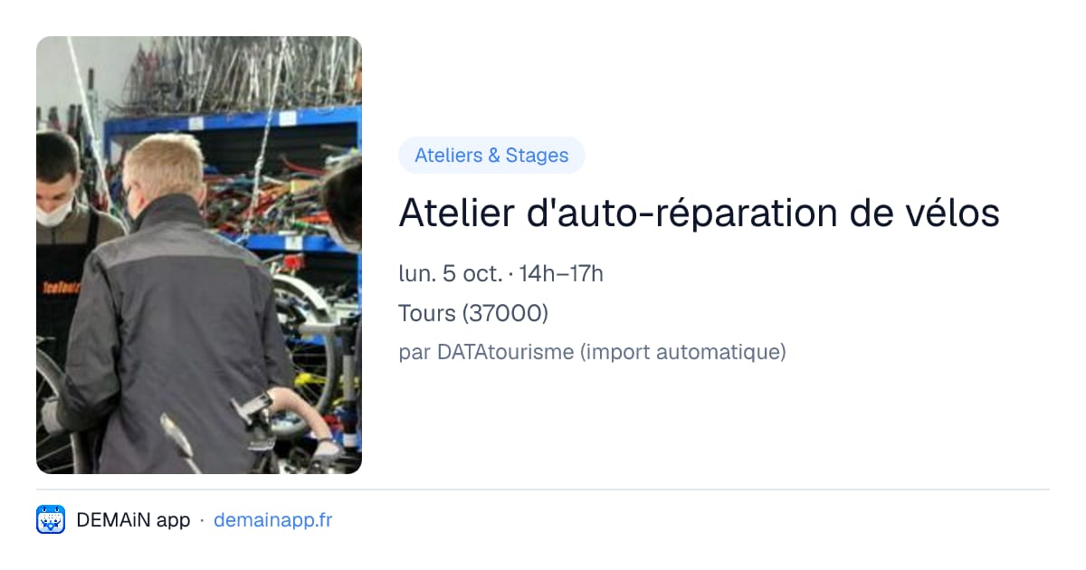 Atelier d'auto-réparation de vélos — Tours