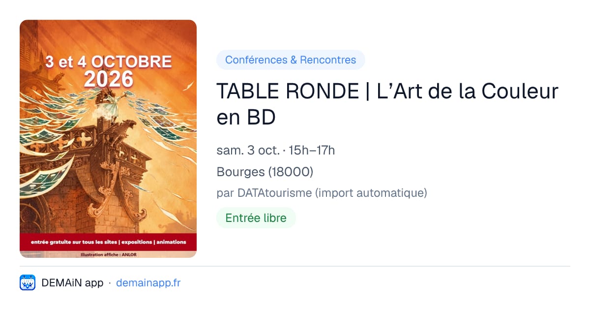 TABLE RONDE | L’Art de la Couleur en BD — Bourges
