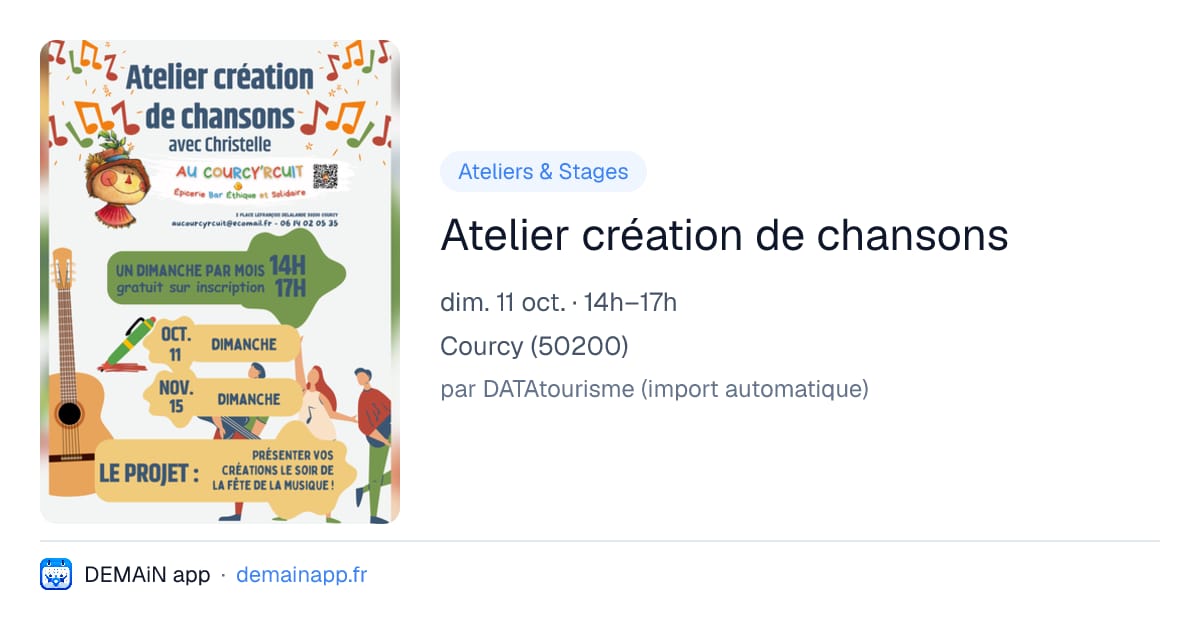 Atelier création de chansons — Courcy