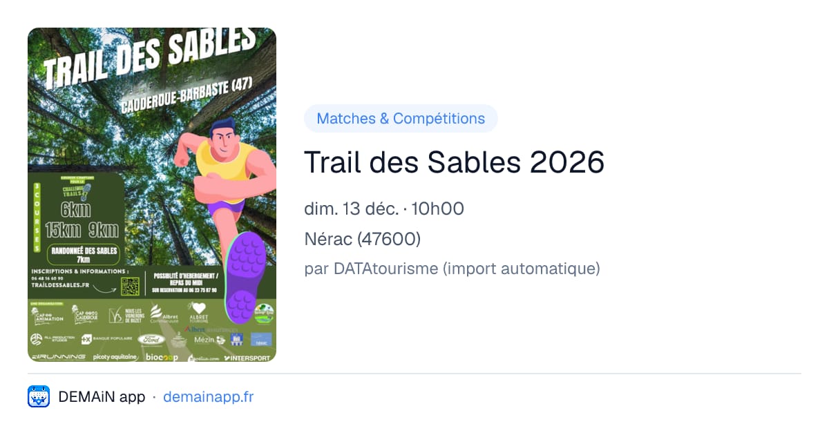 Trail des Sables 2026 — Nérac