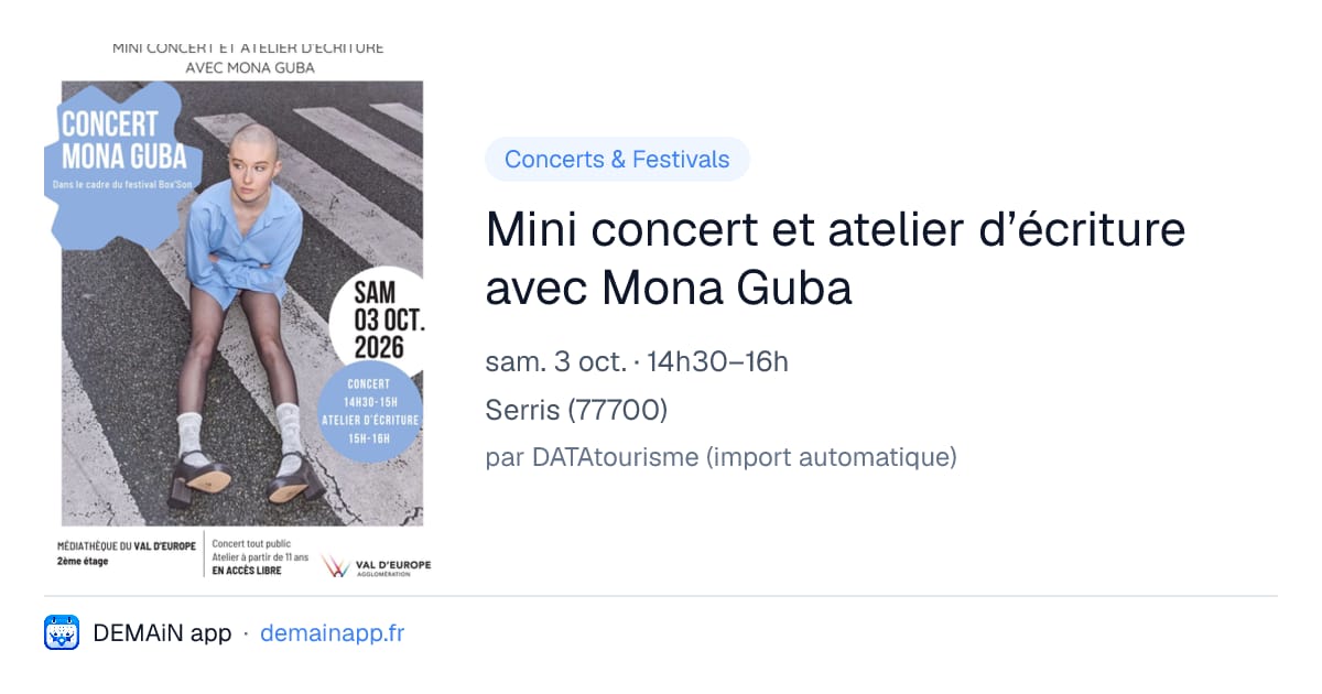 Mini concert et atelier d’écriture avec Mona Guba — Serris