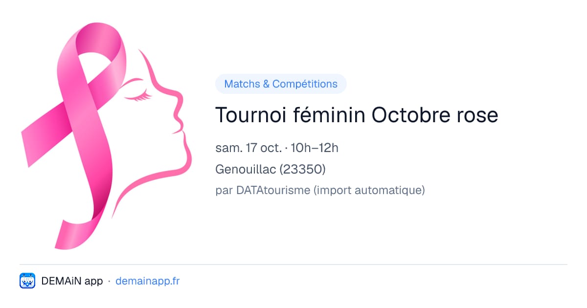 Tournoi féminin Octobre rose — Genouillac