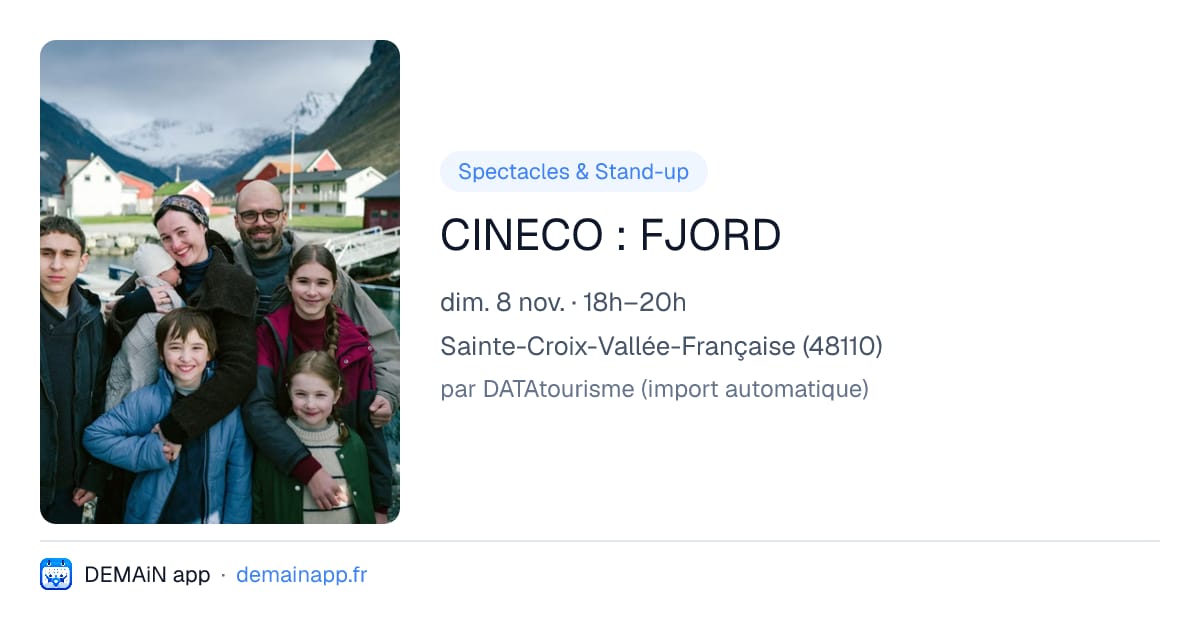 CINECO : FJORD — Sainte-Croix-Vallée-Française