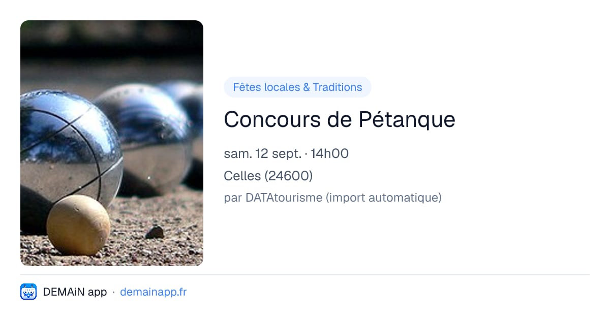 Concours de Pétanque — Celles