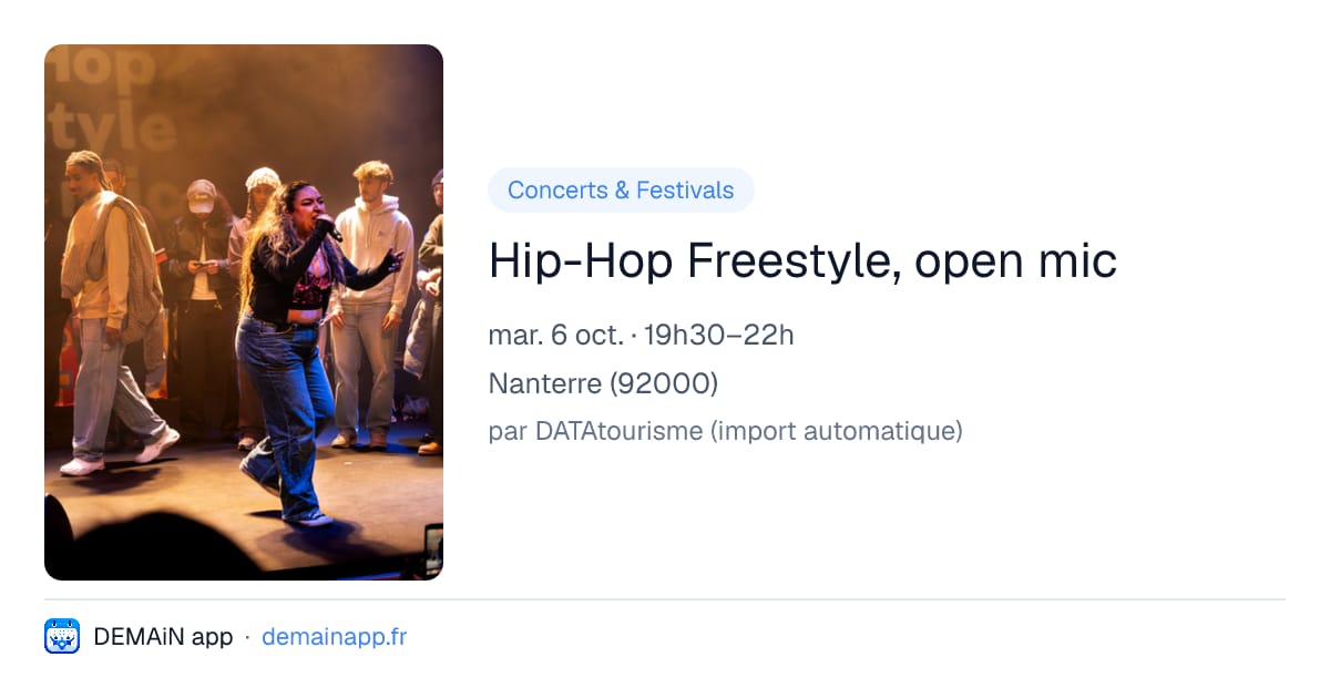 Hip-Hop Freestyle, open mic — Nanterre