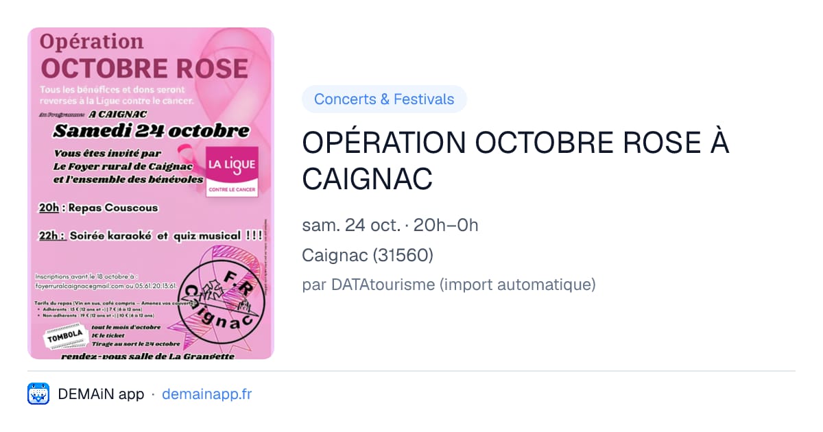 OPÉRATION OCTOBRE ROSE À CAIGNAC — Caignac