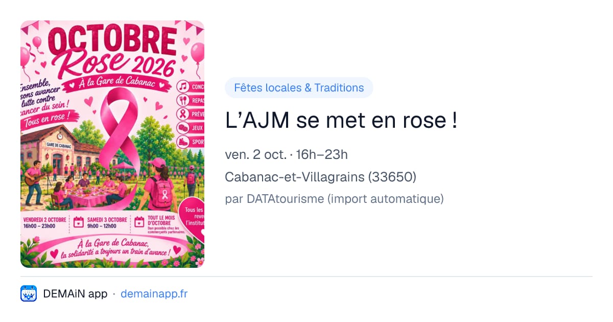 L’AJM se met en rose ! — Cabanac-et-Villagrains