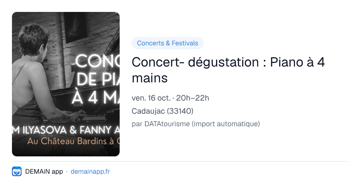 Concert- dégustation : Piano à 4 mains — Cadaujac