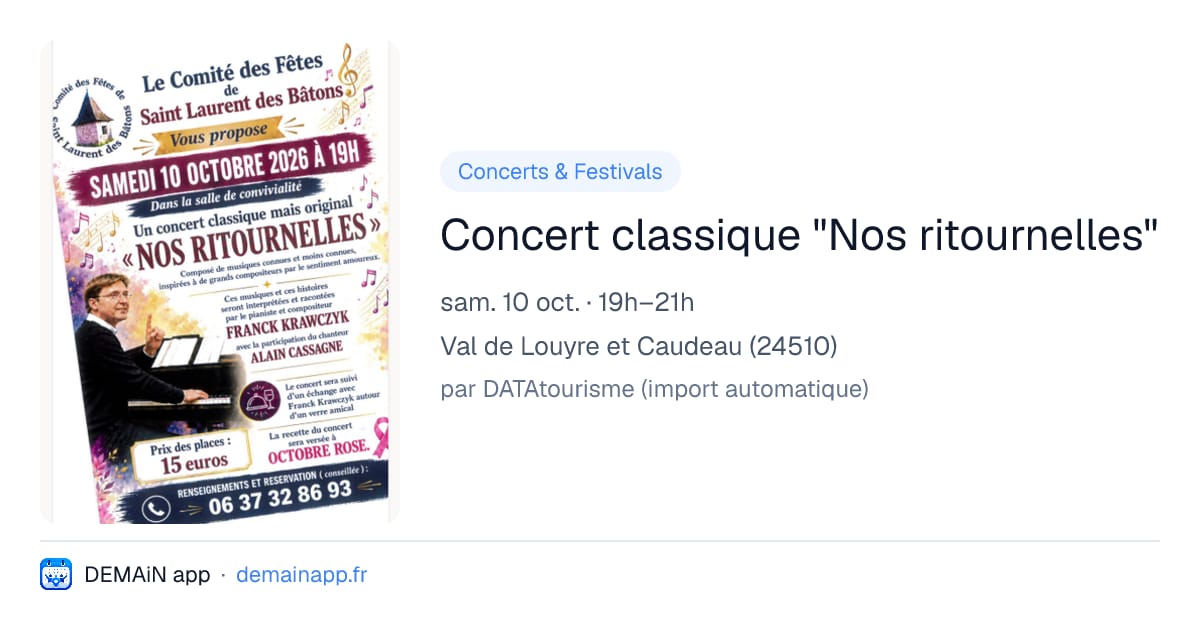 Concert classique "Nos ritournelles" — Val de Louyre et Caudeau