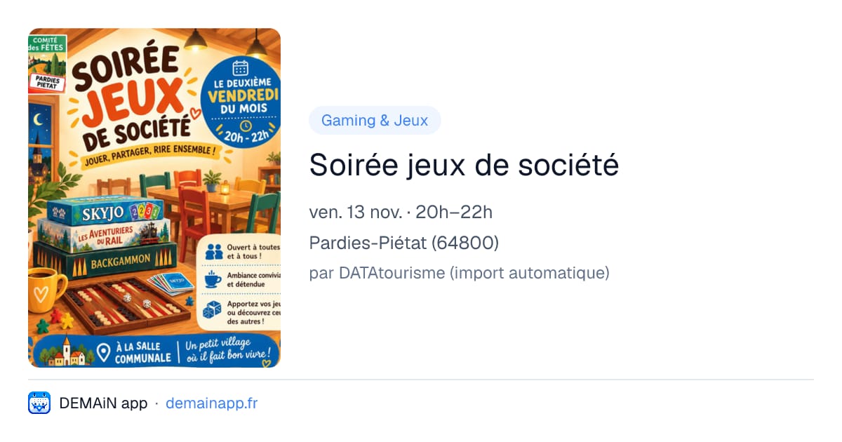 Soirée jeux de société — Pardies-Piétat