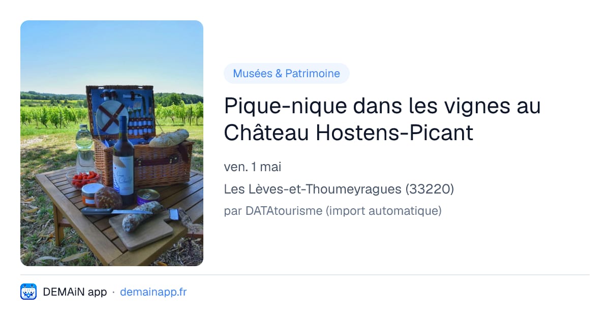 Pique-nique dans les vignes au Château Hostens-Picant — Les Lèves-et-Thoumeyragues