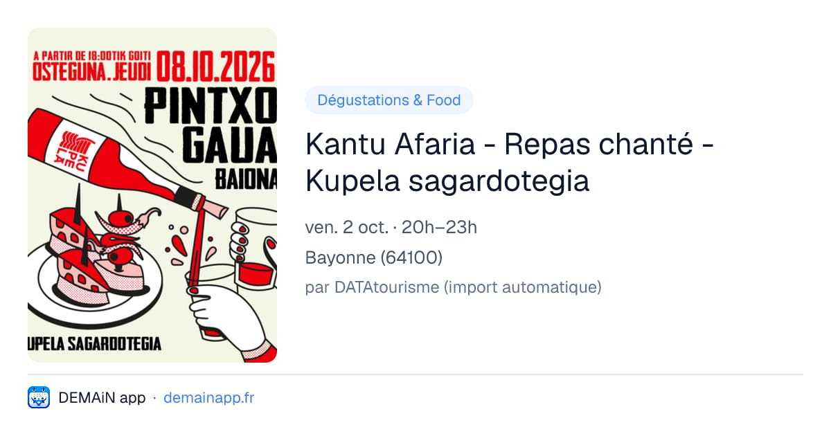 Kantu Afaria - Repas chanté - Kupela sagardotegia — Bayonne